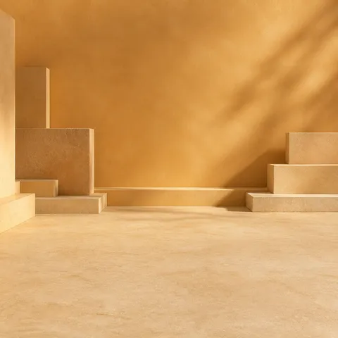 Warm Ochre Plinths preset background preview